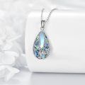 wholesale 925 Sterling Silver Teardrop Moonstone & Abalone Shell Filigree Pendant Necklace for Women Gifts-0-3