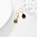wholesale 925 Sterling Silver Gold Plated Black Onyx Tree of Life Drop Earrings for Women and Girls-0-3