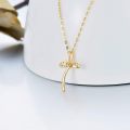 wholesale 14K Gold  Diamond Accent Infinity Cross Pendant Necklace for Women (16 + 2 inch)-0-1