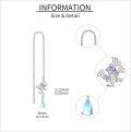 wholesale 925 Sterling Silver Flower Drop Earrings with Opal Stone Pendant  for Women Girls Mother's Day Present-0-4