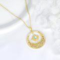 wholesale 925 Sterling Silver Celtic Knot Moon and Star Pendant Necklace with Blue Moonstone for Women-0-1