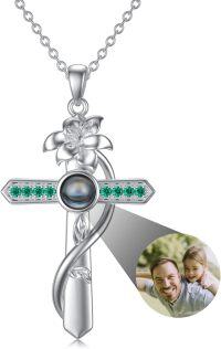 wholesale 925 Sterling Silver 12 Month Birthstone Flower Necklace  Char-05-May-Lily+Photo-05-May-Lily