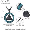wholesale 925 Sterling Silver Round Blue Stone Egyptian Symbol Pendant Necklaces for Men Women s-0-3