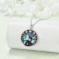 wholesale 925 Sterling Silver Abalone Shell Moon Phases Black Cat Pendant Necklace for Women - Tree of Life Design Gifts for Cat Lovers-0-3