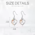 TOUPOP Sterling Silver Rose Heart Butterfly Initial K Letter Drop Dangle Earrings-0-5