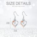TOUPOP Sterling Silver Rose Heart Butterfly Initial K Letter Drop Dangle Earrings-0-5