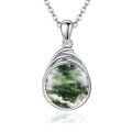 wholesale 925 Sterling Silver Pink Rose Quartz Teardrop Pendant Necklace-0-10