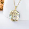 wholesale Sterling Silver Crystal Evil Eye Tree of Life Pendant Necklace - Gold Plated-0-15