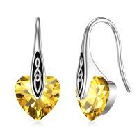 wholesale 925 Sterling Silver Heart Drop Earrings Wholesale With Cz And Celtic Design-Silver-11-Nov
