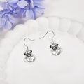 wholesale 925 Sterling Silver Pug Dog Cup Pendant Drop Earrings for Women Girls  4cm Long-0-2