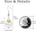 wholesale S925 Sterling Silver & 5A Cubic Zirconia November Birth Flower Chrysanthemum Drop Earrings, Hypoallergenic, Gold/White Gold Plated, Lightweight Dangle Jewelry Gift for Women-0-5