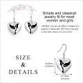 wholesale 925 Sterling Silver Heart Swan Dangle Drop Earrings with Black Enamel Stones for Women Girls Mom Daughter Gift-0-4