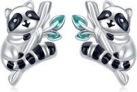 wholesale 925 Sterling Silver Raccoon Stud Earrings Adorable Animal  for Women Girls-Raccoon