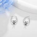 wholesale 925 Sterling Silver Panda Bear Hoop Earrings for Women Girls -0-1