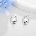wholesale 925 Sterling Silver Panda Hoop Earrings-0-1