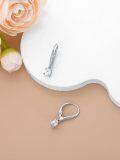 wholesale 925 Sterling Silver Moissanite Leverback Earrings 1.0ct D Color SI1 Clarity-0-5