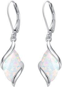 wholesale 925 Sterling Silver Tiger Eye Twist Drop Dangle Earrings for Women-Opal