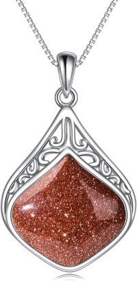 wholesale Sterling Silver Moonstone Lapis Larimar Moss Agate Teardrop Filigree Pendant-Golden Sandstone teardrop necklace