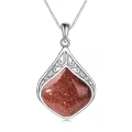 wholesale 925 Sterling Silver Moonstone Lapis Larimar Moss Agate Teardrop Filigree Pendant-0-117