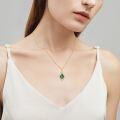 wholesale 18K Gold Plated 925 Sterling Silver May Birthstone Green Emerald Pendant Necklace-0-4