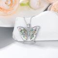 wholesale 925 Sterling Silver Mother of Pearl Inlay Butterfly Pendant Necklace for Women-0-1