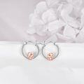 wholesale 925 Sterling Silver Rose Gold Plated Pig Hoop Earrings for Women Girls  48mm Diameter-0-2