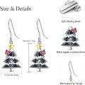 wholesale 925 Sterling Silver Christmas Tree Dangle Earrings with Stars and Bows-0-3