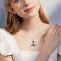 wholesale 925 Sterling Silver Black Onyx Thor's Hammer & Tree of Life Necklace Norse Viking Jewelry-0-1