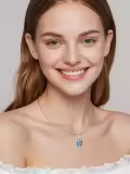 wholesale Sterling Silver Emerald Infinity Moon Star Necklace Wholesale - May Birthstone Jewelry for Women, I Love You to the Moon and Back Engraved Pendant, 18 Chain with Extender, Hypoallergenic Gift for Her-0-3
