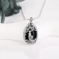 wholesale 925 Sterling Silver Tree Of Life Dog Memorial Black Onyx Pendant Necklace-0-3