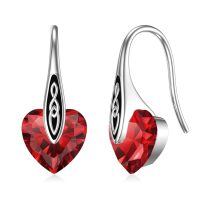 wholesale 925 Sterling Silver Heart Drop Earrings Wholesale With Cz And Celtic Design-Silver-01-Jan