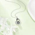 wholesale 925 Sterling Silver Soccer Ball Heart Sports Pendant Necklace for Players and Coaches-0-1