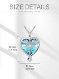 wholesale  925 Sterling Silver Blue Topaz Birthstone Caduceus Pendant Nurse Necklace for Women-0-3