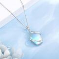 wholesale 925 Sterling Silver Blue Opalite Teardrop Pendant Necklace for Women-0-1