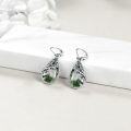 wholesale Sterling Silver Abalone Teardrop Dangle Leverback Earrings for Women Girls-0-3