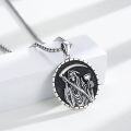 wholesale 925 Sterling Silver Grim Reaper Pendant Necklace  with Hourglass and Scythe Gothic Jewelry for Men-0-1