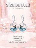 wholesale 925 Sterling Silver Cat & Deer Moon Drop Earrings - Halloween Gift for Her-0-1