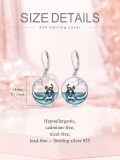 wholesale 925 Sterling Silver Cat & Deer Moon Drop Earrings - Halloween Gift for Her-0-1