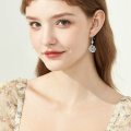 TOUPOP Sterling Silver Stone 18th Heart Drop Earrings For Women-0-1