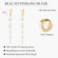 wholesale Gold 925 Sterling Silver Pearl Drop Earrings with Cubic Zirconia Accents for Women-0-4