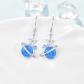 wholesale 925 Sterling Silver Blue Opal Planet & Star Drop Earrings Celestial Jewelry-0-1