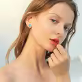 TOUPOP Sterling Silver Sandstone Stud Earrings for Women Gifts-0-2
