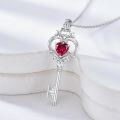 wholesale Metal Stone Birthstone Key Pendant Necklace Gift for Women-0-1