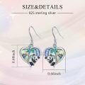 wholesale 925 Sterling Silver Panda Heart Abalone Shell Drop Earrings for Women-0-5