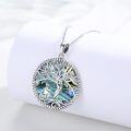 wholesale 925 Sterling Silver Abalone Shell Tree of Life with Cross Pendant Necklace Gift for Women-0-4