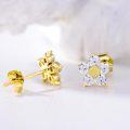 wholesale 14K Gold Flower Diamond Stud Earrings - Gift for Her-0-3