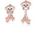 wholesale 925 Sterling Silver Rose Gold Monkey Animal Stud Earrings for Women-0-0