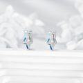 wholesale 925 Sterling Silver Blue Opal Geometric Studs for Women  Ideas-0-3