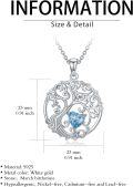 wholesale Sterling Silver Birthstone Tree of Life Necklace for Women-0-3