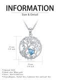 wholesale 925 Sterling Silver Heart Moonstone Tree Of Life Pendant Necklace-0-3